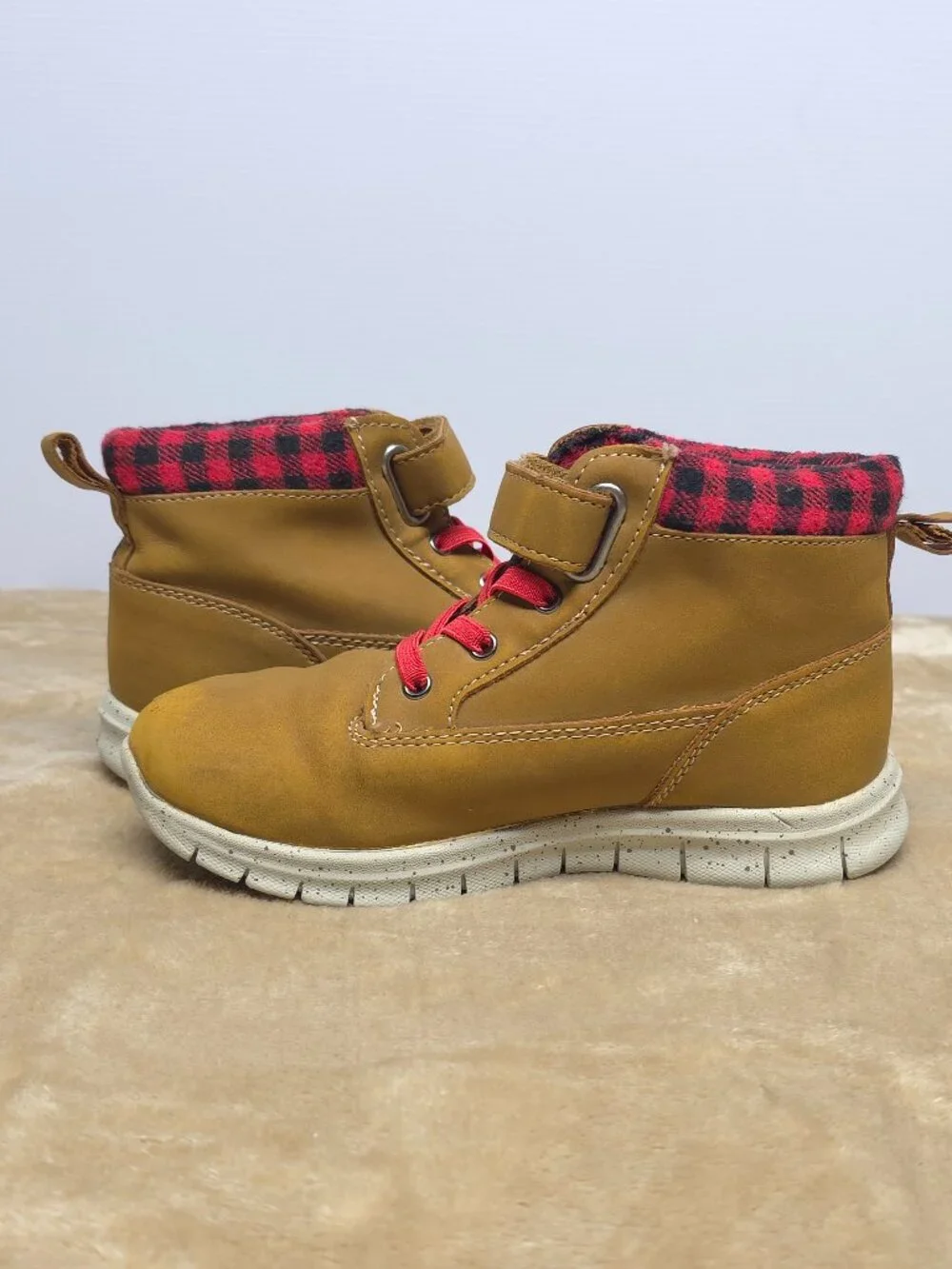 Genuine Kids OshKosh Size 12 Brown Plaid Ankle Boots